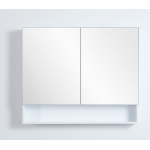 900 PVC Fremantle Matte White Mirror Cabinet With Undershelf